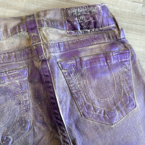 True religion women skinny jeans pants Metallic Spray authentic size 23 NWT SALE - Picture 8 of 8